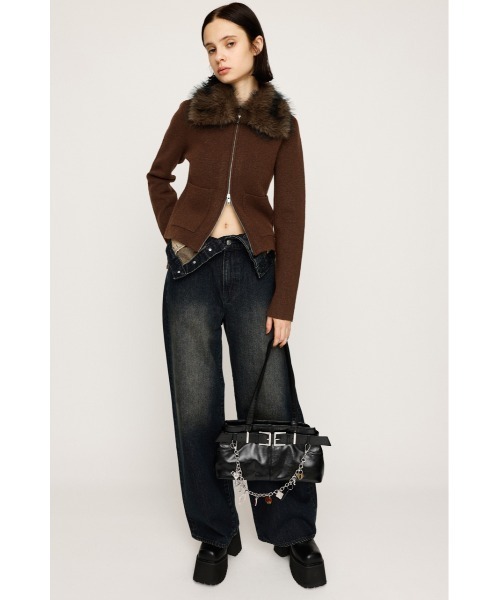 SLY スライ　フェイクファーコート SLY（スライ）の「F/FUR FRONT HOOK COAT フェイクファー