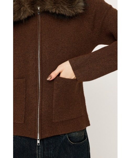 SLY（スライ）の「【セットアップ可】F/FUR COLLAR KNIT TOPS フェイクファー カラー ニット トップス 秋服 冬服（ニット/セーター・レディース・ブラウン/ベージュ系その他/杢グレー/ブラック系その他2・FREE）」の15枚目の写真