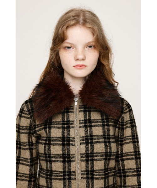 2025AW】F/FUR COLLAR KNIT TOPS フェイクファー カラー ニット
