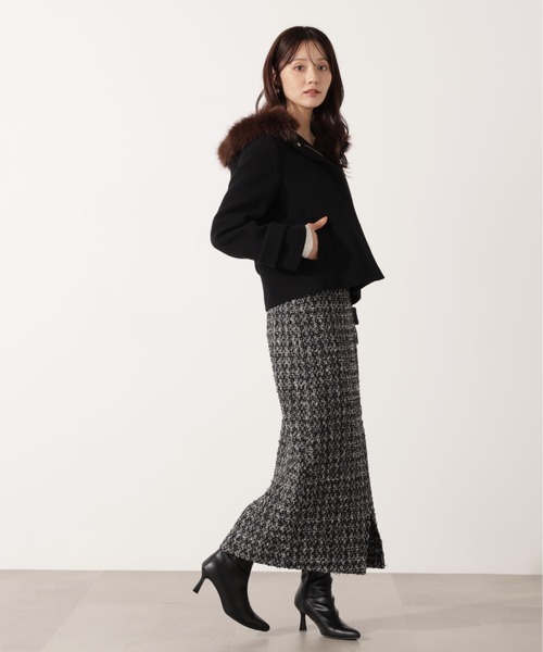 PROPORTION BODY DRESSING(プロポーションボディドレッシング)の「モッサフードフェイクファーショートコート / 1215255102(ブルゾン・レディース・ホワイト系その他/ベージュ/ブラック・MEDIUM/SMALL)」の13枚目の写真