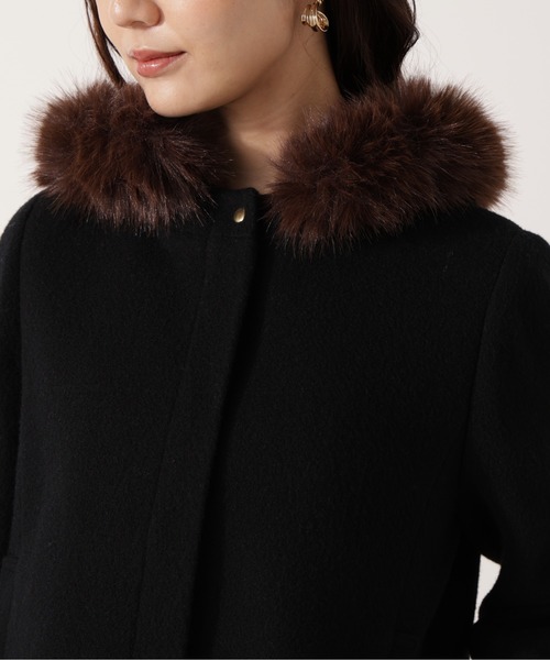 PROPORTION BODY DRESSING(プロポーションボディドレッシング)の「モッサフードフェイクファーショートコート / 1215255102(ブルゾン・レディース・ホワイト系その他/ベージュ/ブラック・MEDIUM/SMALL)」の11枚目の写真