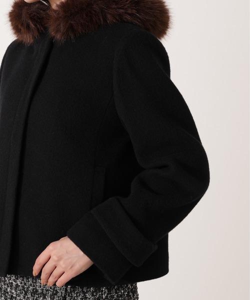 PROPORTION BODY DRESSING(プロポーションボディドレッシング)の「モッサフードフェイクファーショートコート / 1215255102(ブルゾン・レディース・ホワイト系その他/ベージュ/ブラック・MEDIUM/SMALL)」の17枚目の写真