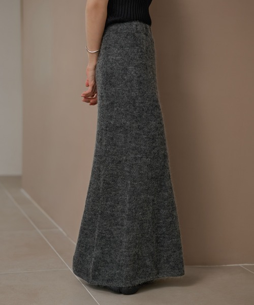 LAULEN(ローレン)の「wool mohair blend knit skirt /ウールモヘアブレンドニットスカート(スカート・レディース・チャコールグレー/ベージュ・FREE)」の8枚目の写真