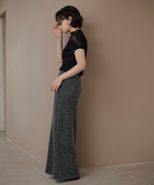 wool mohair blend knit skirt /ウールモヘアブレンドニットスカート