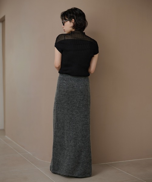 LAULEN(ローレン)の「wool mohair blend knit skirt /ウールモヘアブレンドニットスカート(スカート・レディース・チャコールグレー/ベージュ・FREE)」の13枚目の写真