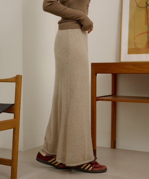 LAULEN(ローレン)の「wool mohair blend knit skirt /ウールモヘアブレンドニットスカート(スカート・レディース・チャコールグレー/ベージュ・FREE)」の14枚目の写真
