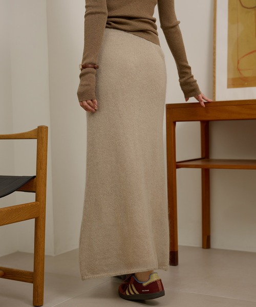 LAULEN(ローレン)の「wool mohair blend knit skirt /ウールモヘアブレンドニットスカート(スカート・レディース・チャコールグレー/ベージュ・FREE)」の15枚目の写真