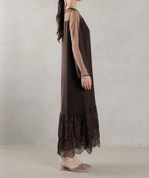 kana 結婚式　ドレス　ブラウン　パーティドレス フリル付き kana 結婚式 ドレス ブラウン パーティドレス フリル付き