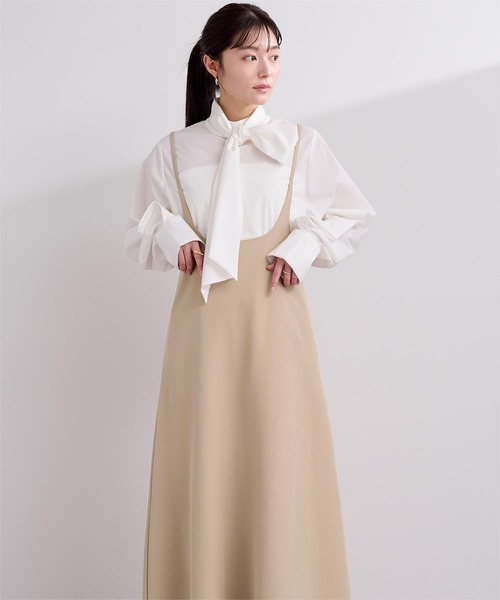 UR'S(ユアーズ)の「ジョーゼットキャミワンピース(ワンピース・レディース・ベージュ/ブラック・S/M/L)」の18枚目の写真