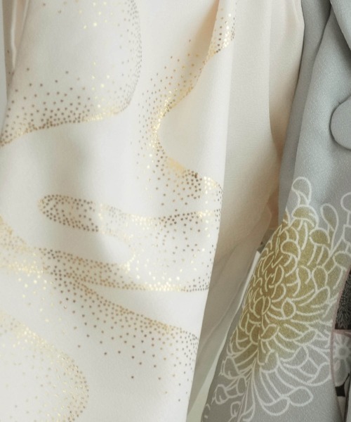 utatane(ウタタネ)の「七五三3歳用被布コートセット 男の子 ひよこ商店 ミント七宝×クリーム金彩(着物・キッズ・クリーム・85-100cm)」の9枚目の写真