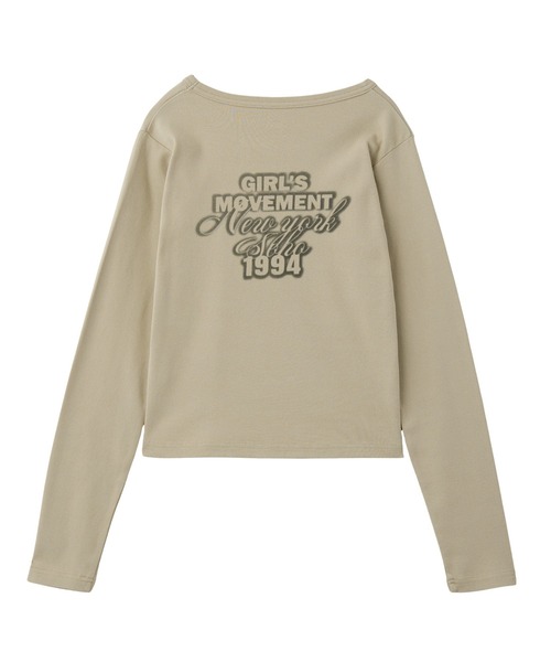 X-girl（エックスガール）の「SPRAY LOGO L/S TOP（Tシャツ/カットソー・レディース・ブラック/ホワイト/ベージュ・S/M）」の10枚目の写真