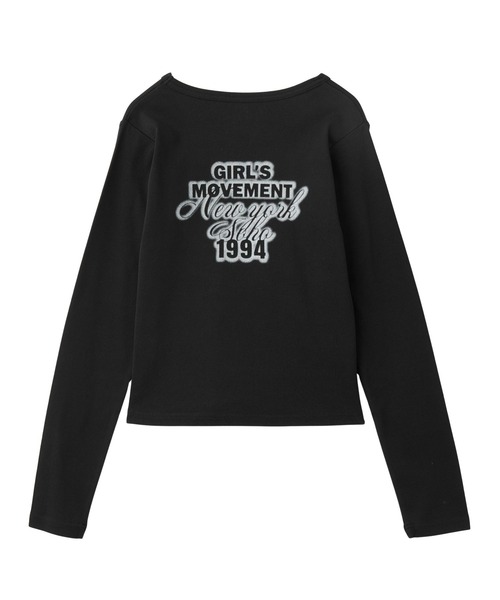 X-girl（エックスガール）の「SPRAY LOGO L/S TOP（Tシャツ/カットソー・レディース・ブラック/ホワイト/ベージュ・S/M）」の13枚目の写真