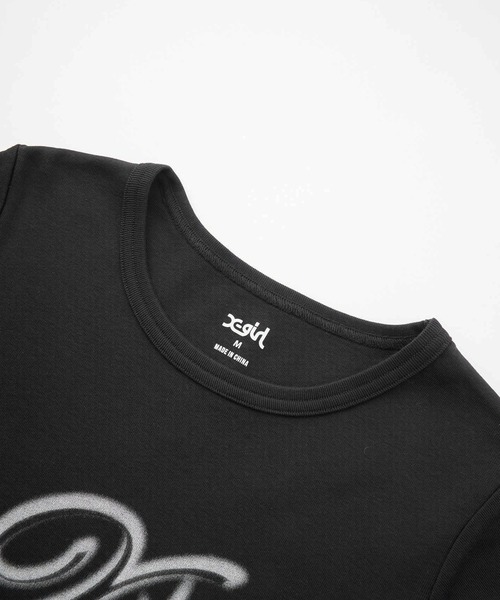 X-girl（エックスガール）の「SPRAY LOGO L/S TOP（Tシャツ/カットソー・レディース・ブラック/ホワイト/ベージュ・S/M）」の14枚目の写真