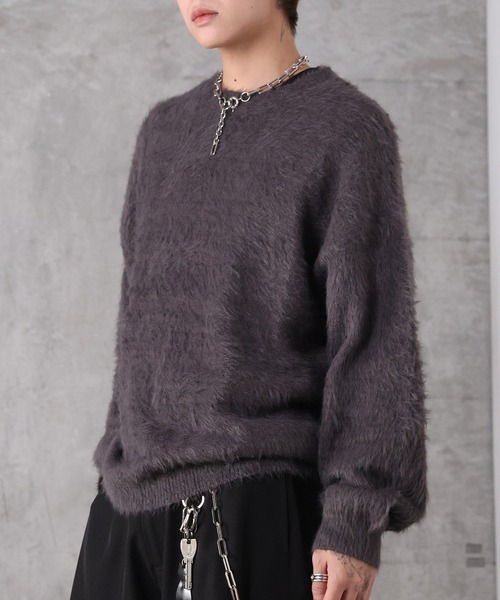 Confirm（コンファーム）の「モヘアライク シャギー プルオーバーニット メンズ レディース ユニセックス（ニット/セーター・メンズ・パープル/サックスブルー/グレー/チャコールグレー・M/L）」の5枚目の写真