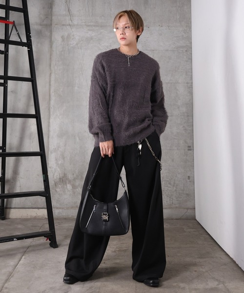 Confirm（コンファーム）の「モヘアライク シャギー プルオーバーニット メンズ レディース ユニセックス（ニット/セーター・メンズ・パープル/サックスブルー/グレー/チャコールグレー・M/L）」の9枚目の写真