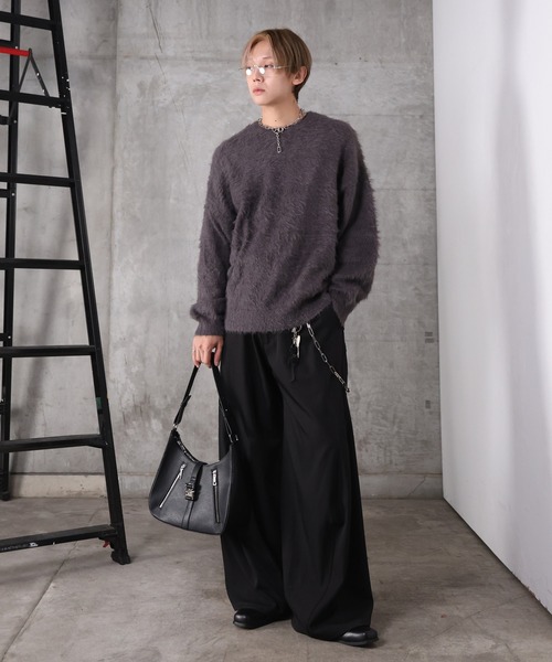 Confirm（コンファーム）の「モヘアライク シャギー プルオーバーニット メンズ レディース ユニセックス（ニット/セーター・メンズ・パープル/サックスブルー/グレー/チャコールグレー・M/L）」の10枚目の写真