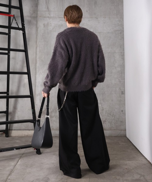 Confirm（コンファーム）の「モヘアライク シャギー プルオーバーニット メンズ レディース ユニセックス（ニット/セーター・メンズ・パープル/サックスブルー/グレー/チャコールグレー・M/L）」の15枚目の写真