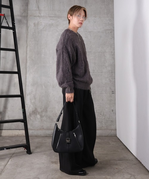 Confirm（コンファーム）の「モヘアライク シャギー プルオーバーニット メンズ レディース ユニセックス（ニット/セーター・メンズ・パープル/サックスブルー/グレー/チャコールグレー・M/L）」の12枚目の写真