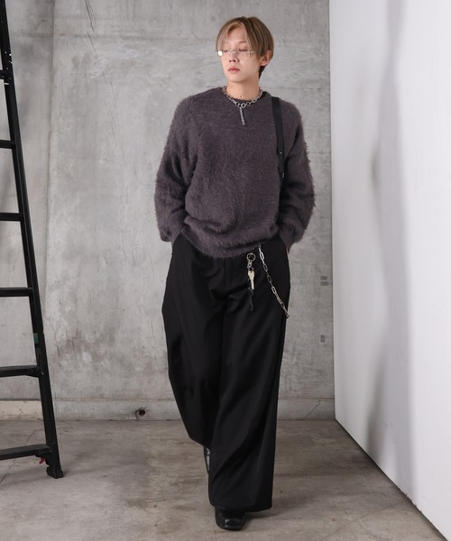 Confirm（コンファーム）の「モヘアライク シャギー プルオーバーニット メンズ レディース ユニセックス（ニット/セーター・メンズ・パープル/サックスブルー/グレー/チャコールグレー・M/L）」の13枚目の写真