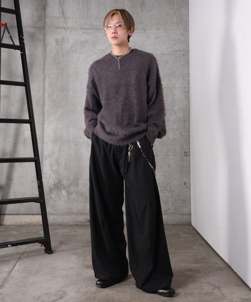 Confirm（コンファーム）の「モヘアライク シャギー プルオーバーニット メンズ レディース ユニセックス（ニット/セーター・メンズ・パープル/サックスブルー/グレー/チャコールグレー・M/L）」の14枚目の写真