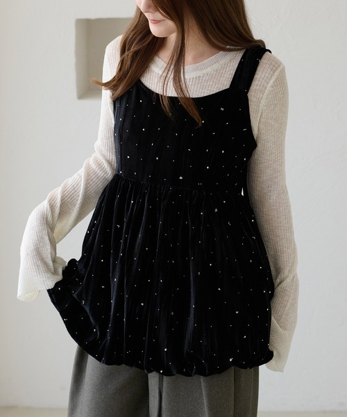 apres jour clair(アプレジュールクレア)の「【apres jour clair】アソートバルーンキャミチュニック(チュニック・レディース・ブラック系その他/ブラウン系その他/ホワイト系その他・フリー/X-LARGE)」の2枚目の写真