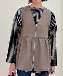 Right-on | 【すっきり見え】【HONEYSUCKLE ROSE】ウール調ペプラムベスト /セットアップ対応(トレンド/体型カバー)(その他トップス)