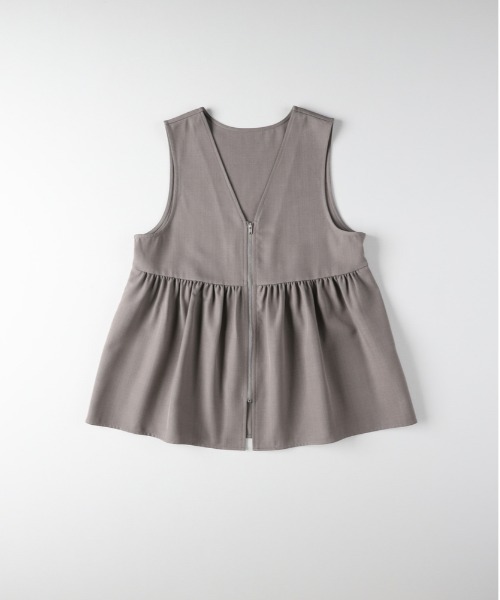 Right-on（ライトオン）の「【すっきり見え】【HONEYSUCKLE ROSE】ウール調ペプラムベスト /セットアップ対応(トレンド/体型カバー)（その他トップス・レディース・ダークグレー/ブラウン/グレー・M/S/L）」の2枚目の写真