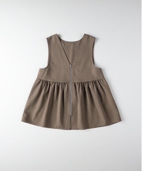 Right-on（ライトオン）の「【すっきり見え】【HONEYSUCKLE ROSE】ウール調ペプラムベスト /セットアップ対応(トレンド/体型カバー)（その他トップス・レディース・ダークグレー/ブラウン/グレー・M/S/L）」の4枚目の写真