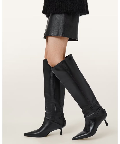 ALLSAINTS(オールセインツ)の「ODYSSEY KNEE HIGH LEATHER BOOTS | ODYSSEY ニー ハイ レザー ブーツ(ブーツ・レディース・ブラック・UK4/UK5)」の2枚目の写真