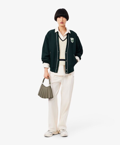 LACOSTE（ラコステ）の「ウール×ナイロン エッセンシャル チルデンニットベスト（ベスト・レディース・オフホワイト・40/38/36/34）」の6枚目の写真