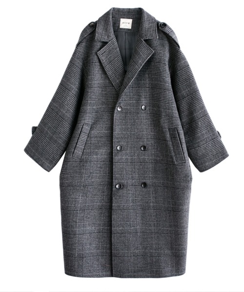 オーバーチェック柄ロングチェスターコート（チェスターコート）｜CHUL