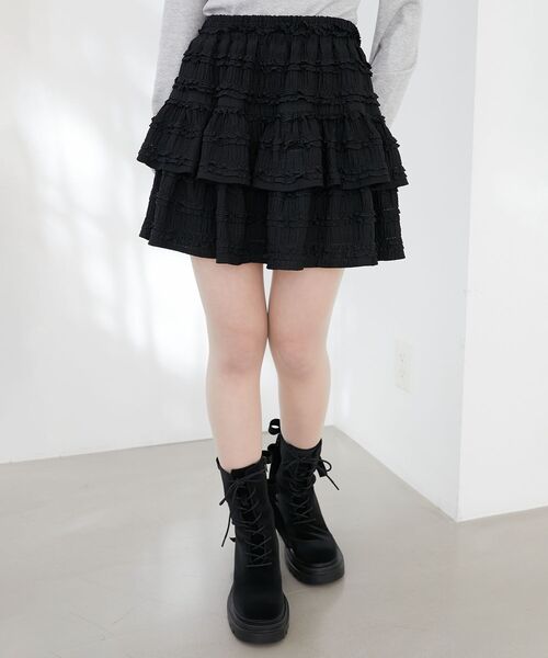 MAJESTIC LEGON（マジェスティックレゴン）の「カットレースフリルミニスカパン（スカート・レディース・オフホワイト/アイボリー/ブラック・MEDIUM）」の14枚目の写真