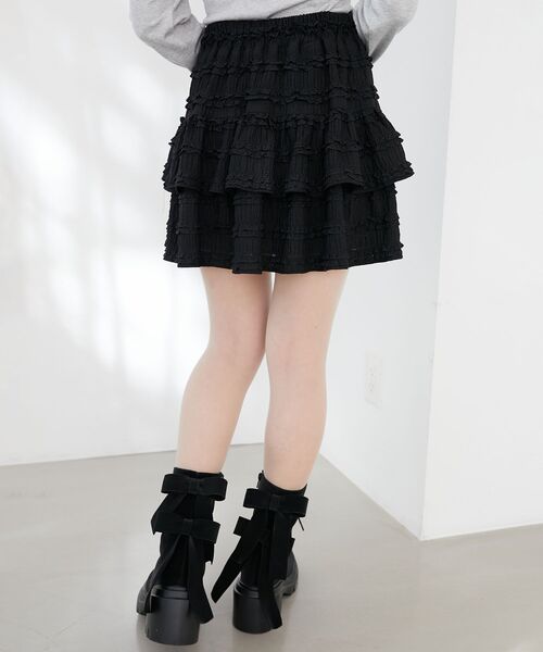 MAJESTIC LEGON（マジェスティックレゴン）の「カットレースフリルミニスカパン（スカート・レディース・オフホワイト/アイボリー/ブラック・MEDIUM）」の16枚目の写真