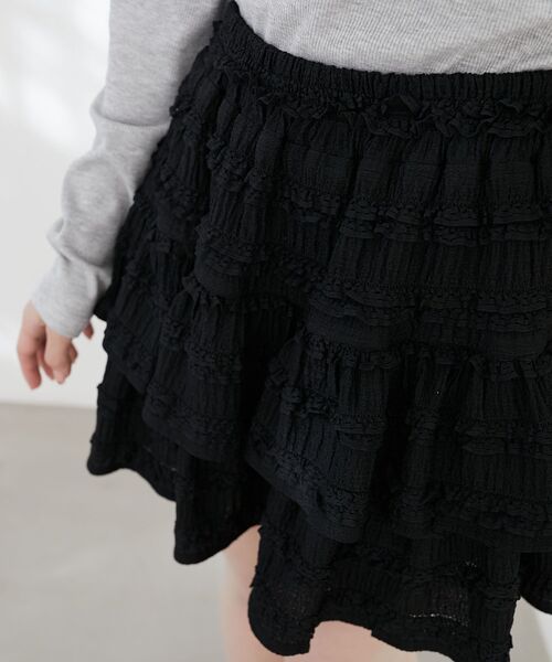 MAJESTIC LEGON（マジェスティックレゴン）の「カットレースフリルミニスカパン（スカート・レディース・オフホワイト/アイボリー/ブラック・MEDIUM）」の17枚目の写真