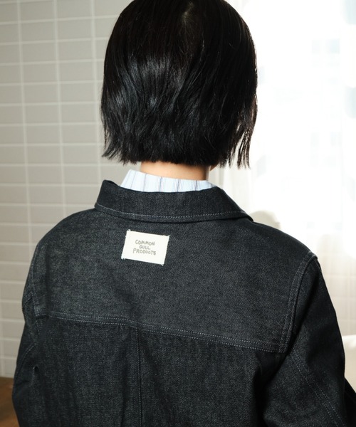 common gull products.(コモンガルプロダクツ)の「遠回りで帰るデニムジャケット(デニムジャケット・レディース・インディゴブルー/ブラック系・LARGE/MEDIUM/SMALL)」の7枚目の写真