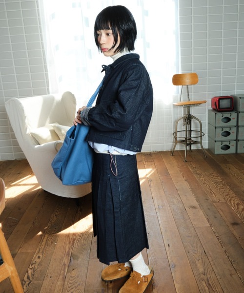 common gull products.(コモンガルプロダクツ)の「遠回りで帰るデニムジャケット(デニムジャケット・レディース・インディゴブルー/ブラック系・LARGE/MEDIUM/SMALL)」の12枚目の写真