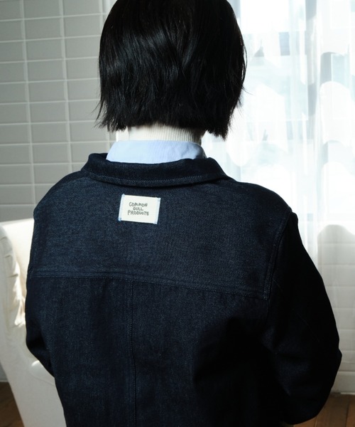 common gull products.(コモンガルプロダクツ)の「遠回りで帰るデニムジャケット(デニムジャケット・レディース・インディゴブルー/ブラック系・LARGE/MEDIUM/SMALL)」の18枚目の写真