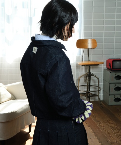 common gull products.(コモンガルプロダクツ)の「遠回りで帰るデニムジャケット(デニムジャケット・レディース・インディゴブルー/ブラック系・LARGE/MEDIUM/SMALL)」の19枚目の写真