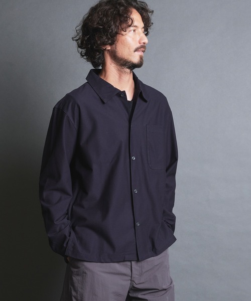 Magine（マージン）の「CTN COMPACT KNIT COMFORT SHIRTS JKT:コットン コンパクトニット コンフォート シャツジャケット（シャツ/ブラウス・メンズ・ブラック/ベージュ/ネイビー/グレー・44/46/48）」の16枚目の写真
