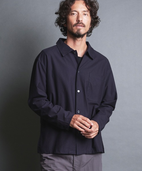 Magine（マージン）の「CTN COMPACT KNIT COMFORT SHIRTS JKT:コットン コンパクトニット コンフォート シャツジャケット（シャツ/ブラウス・メンズ・ブラック/ベージュ/ネイビー/グレー・44/46/48）」の17枚目の写真
