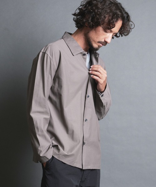 Magine（マージン）の「CTN COMPACT KNIT COMFORT SHIRTS JKT:コットン コンパクトニット コンフォート シャツジャケット（シャツ/ブラウス・メンズ・ブラック/ベージュ/ネイビー/グレー・44/46/48）」の11枚目の写真