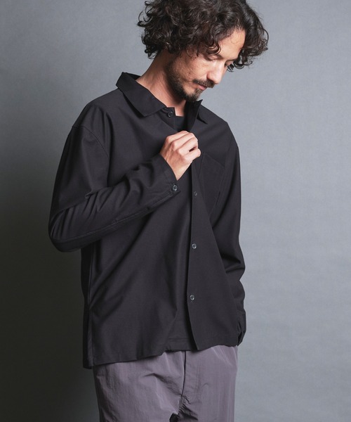 Magine（マージン）の「CTN COMPACT KNIT COMFORT SHIRTS JKT:コットン コンパクトニット コンフォート シャツジャケット（シャツ/ブラウス・メンズ・ブラック/ベージュ/ネイビー/グレー・44/46/48）」の5枚目の写真