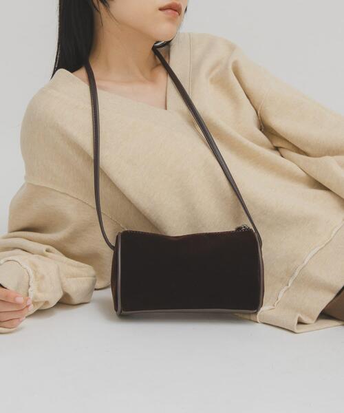 ステッチデザインベロアミニBAG（ショルダーバッグ）｜KBF