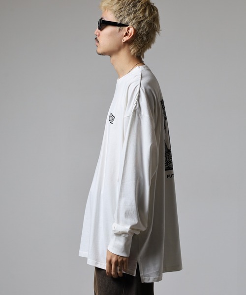 FUNALIVE（ファンアライブ）の「NEVSURF バックプリント ビッグ長袖Tシャツ unisex（Tシャツ/カットソー・メンズ・ブラック系1/ベージュ/チャコール/ネイビー/ブラック/ホワイト系1/オフホワイト/杢グレー・M/L/XL）」の13枚目の写真