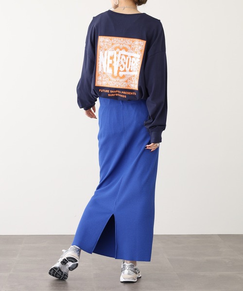 FUNALIVE（ファンアライブ）の「NEVSURF バックプリント ビッグ長袖Tシャツ unisex（Tシャツ/カットソー・メンズ・ブラック系1/ベージュ/チャコール/ネイビー/ブラック/ホワイト系1/オフホワイト/杢グレー・M/L/XL）」の11枚目の写真