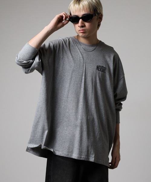 FUNALIVE（ファンアライブ）の「NEVSURF バックプリント ビッグ長袖Tシャツ unisex（Tシャツ/カットソー・メンズ・ブラック系1/ベージュ/チャコール/ネイビー/ブラック/ホワイト系1/オフホワイト/杢グレー・M/L/XL）」の21枚目の写真