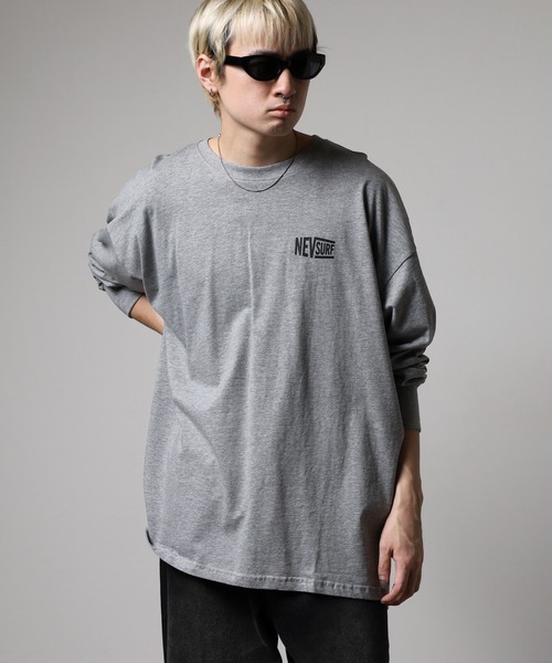 FUNALIVE（ファンアライブ）の「NEVSURF バックプリント ビッグ長袖Tシャツ unisex（Tシャツ/カットソー・メンズ・ブラック系1/ベージュ/チャコール/ネイビー/ブラック/ホワイト系1/オフホワイト/杢グレー・M/L/XL）」の22枚目の写真