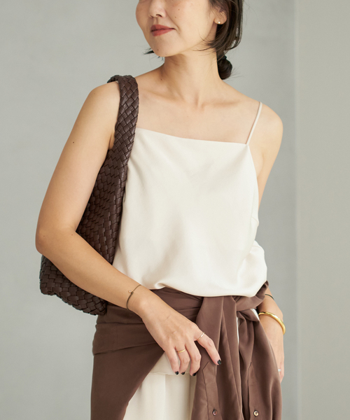 plage（プラージュ）の「《追加》dull satin キャミソール 2（キャミソール・レディース・ブラック/アイボリー・FREE）」の16枚目の写真