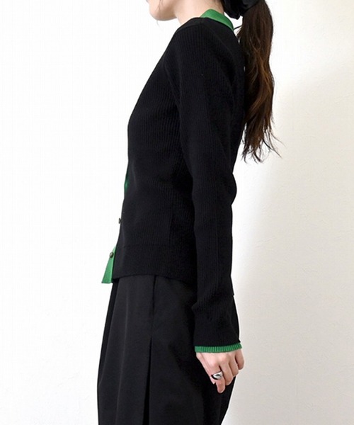 STYLEBLOCK（スタイルブロック）の「バイカラーニット襟付きトップス（ニット/セーター・レディース・グレー/アイボリー/ブラック/ブラウン・M）」の8枚目の写真