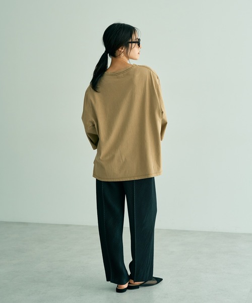 Editt by YECCA VECCA（エディットバイイェッカヴェッカ）の「ヴィンテージ風箔プリントロゴTee（Tシャツ/カットソー・レディース・ダークベージュ/グレー・FREE）」の14枚目の写真